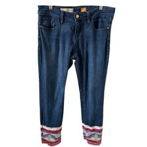 Anthropologie Pilcro & the Letterpress Embellished Cuff Stet Crop Jeans Size 28